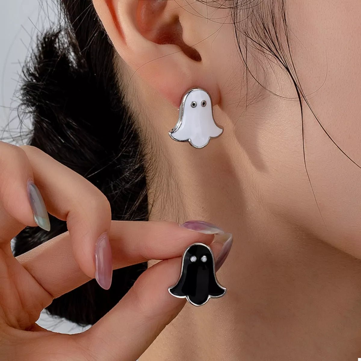 2 Pair Halloween Ghost Stud Earrings - Artículos HE