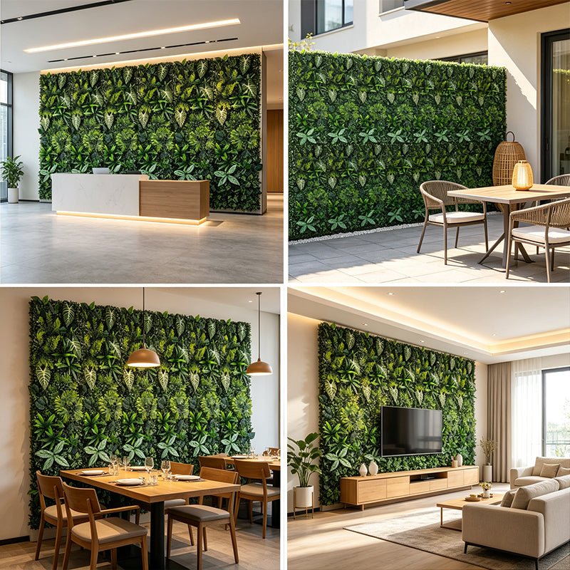 40×120cm Artificial Green Wall Panel – Faux Plant Grass Mat for Door, Background Wall, Party & Home Decor - Artículos HE