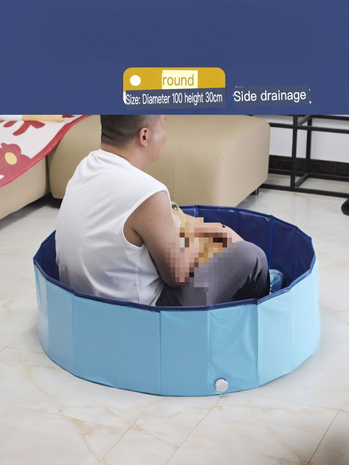 Bañera plegable para mascotas con desagüe lateral - Artículos HE