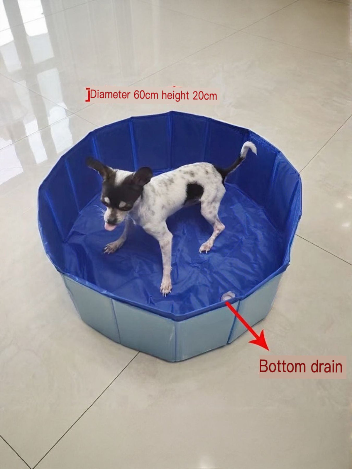 Bañera plegable para mascotas con desagüe lateral - Artículos HE