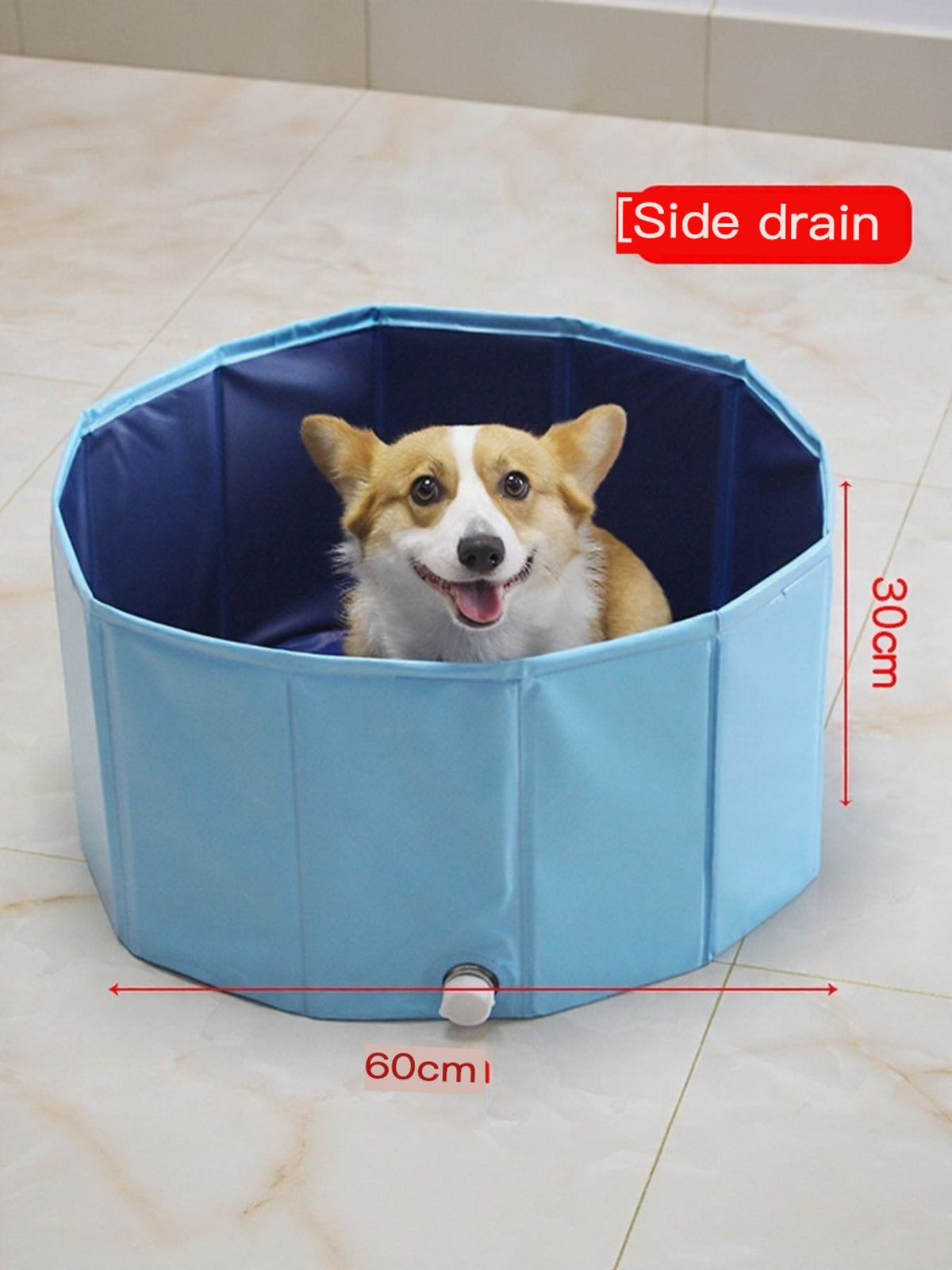 Bañera plegable para mascotas con desagüe lateral - Artículos HE