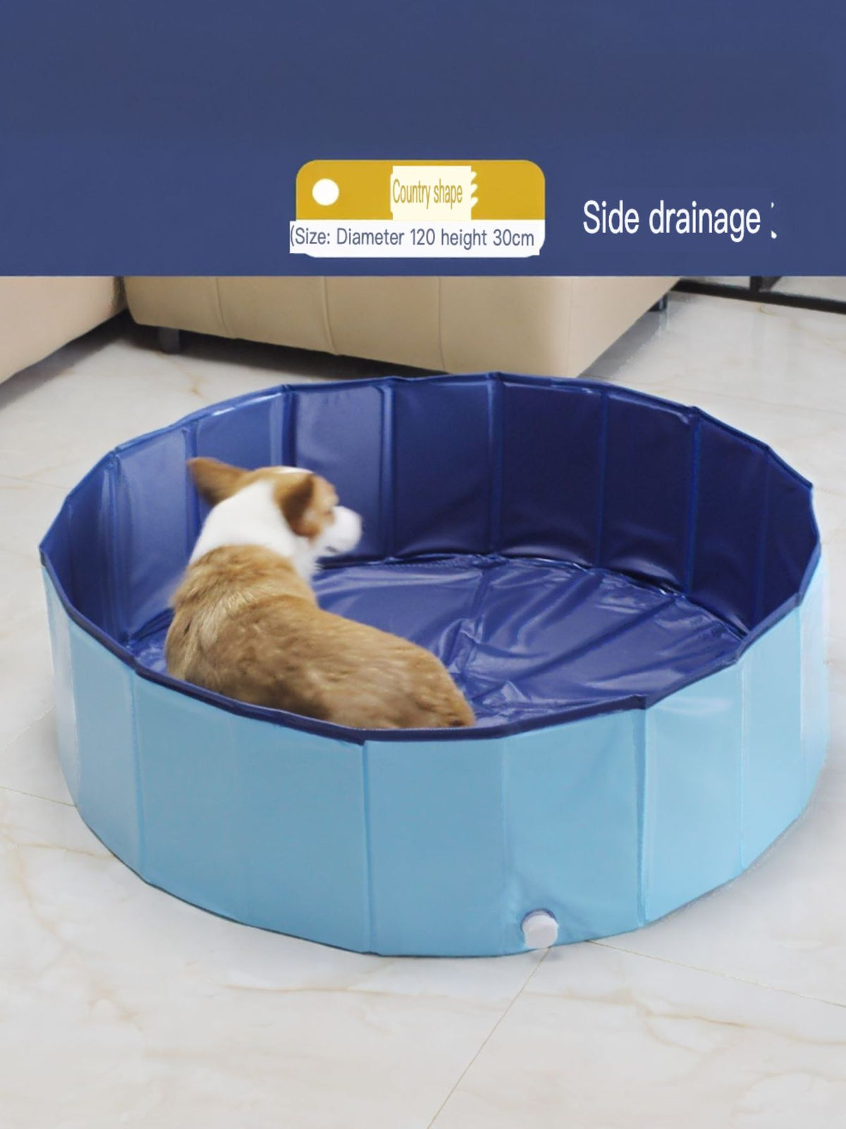 Bañera plegable para mascotas con desagüe lateral - Artículos HE