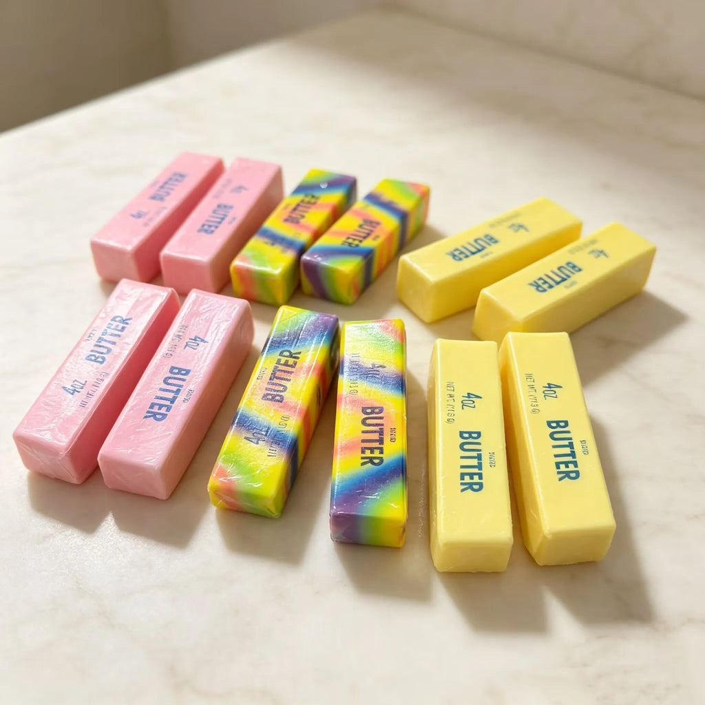 Butter Stick Squishy Stress Ball Fidget Toy Crunchy Squeeze Toy Round Blocks Filled ASMR Anti Stress Release Hand Relax Gift Toy - Artículos HE