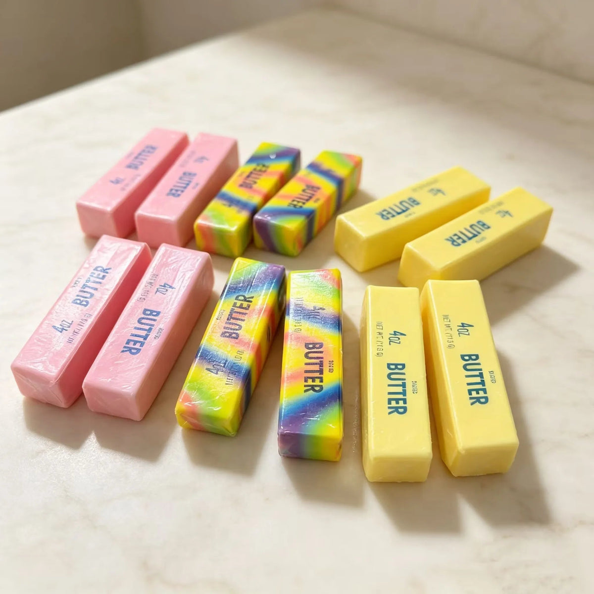 Butter Stick Squishy Stress Ball Fidget Toy Crunchy Squeeze Toy Round Blocks Filled ASMR Anti Stress Release Hand Relax Gift Toy - Artículos HE