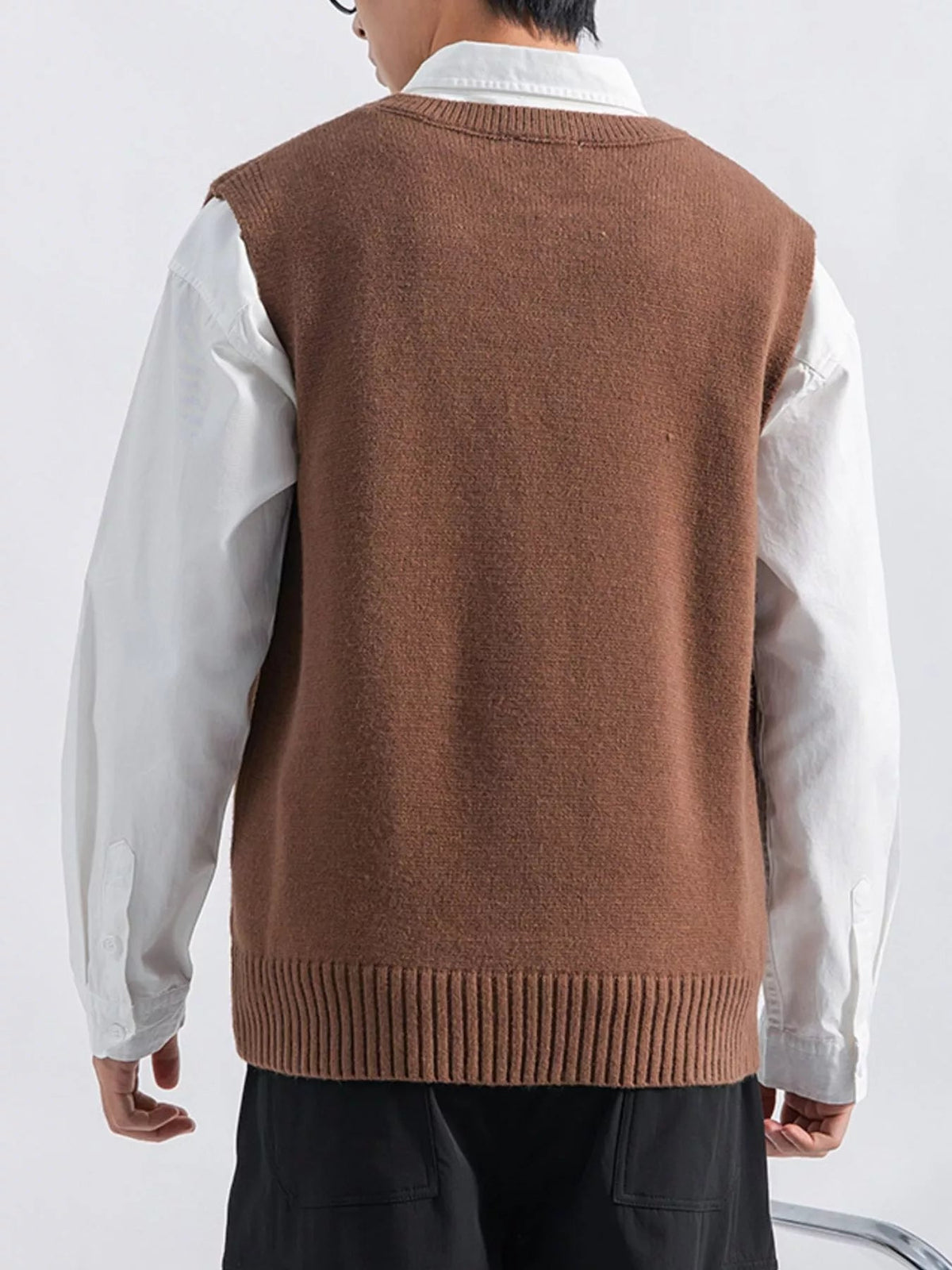 Chaleco jersey con bajo acanalado talla grande para hombre - Artículos HE
