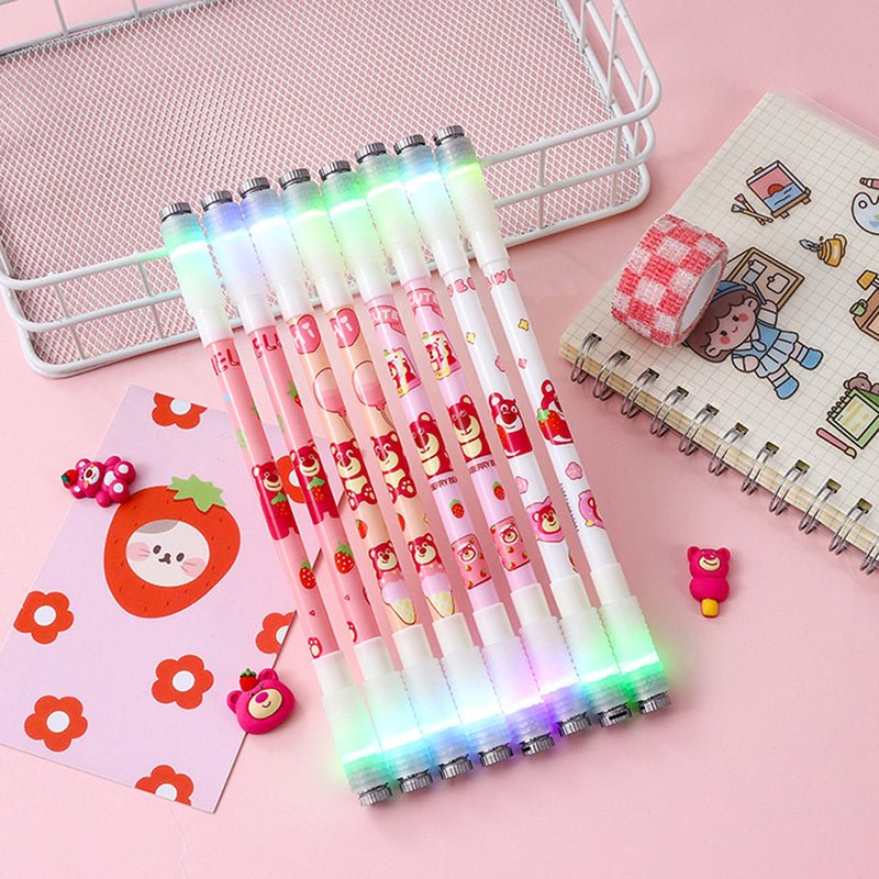 Cute Cartoon Luminous Rotating Gel Pen - Artículos HE
