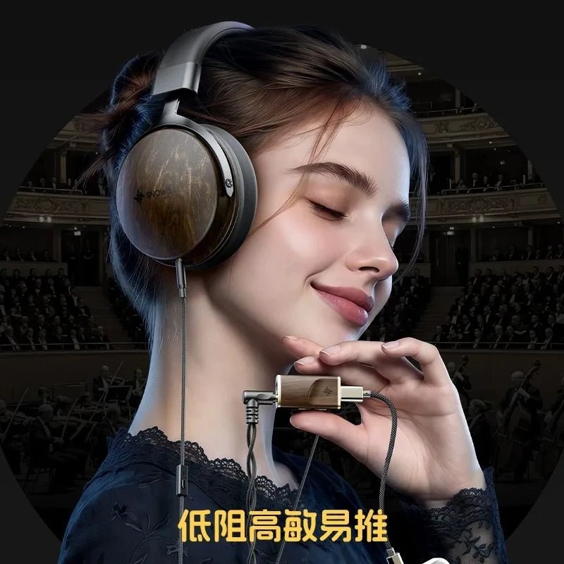 FiiO Snowsky Nature Over-Ear Headphones 50mm Dynamic Driver, Carbon Black Diaphragm 3.5mm HIFI Wired Headphones Gifts - Artículos HE