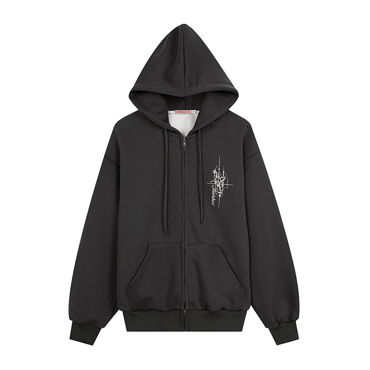Graffiti Print Oversized Hooded Open Front Sweatshirt Jacket with Back Sequin Wings Unisex Casual - Artículos HE