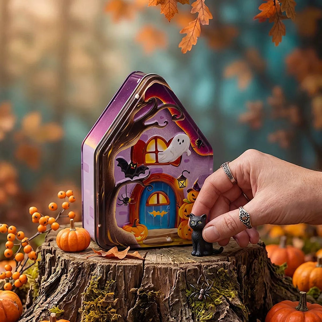 Halloween House Shaped Metal Candy Storage Box - Artículos HE