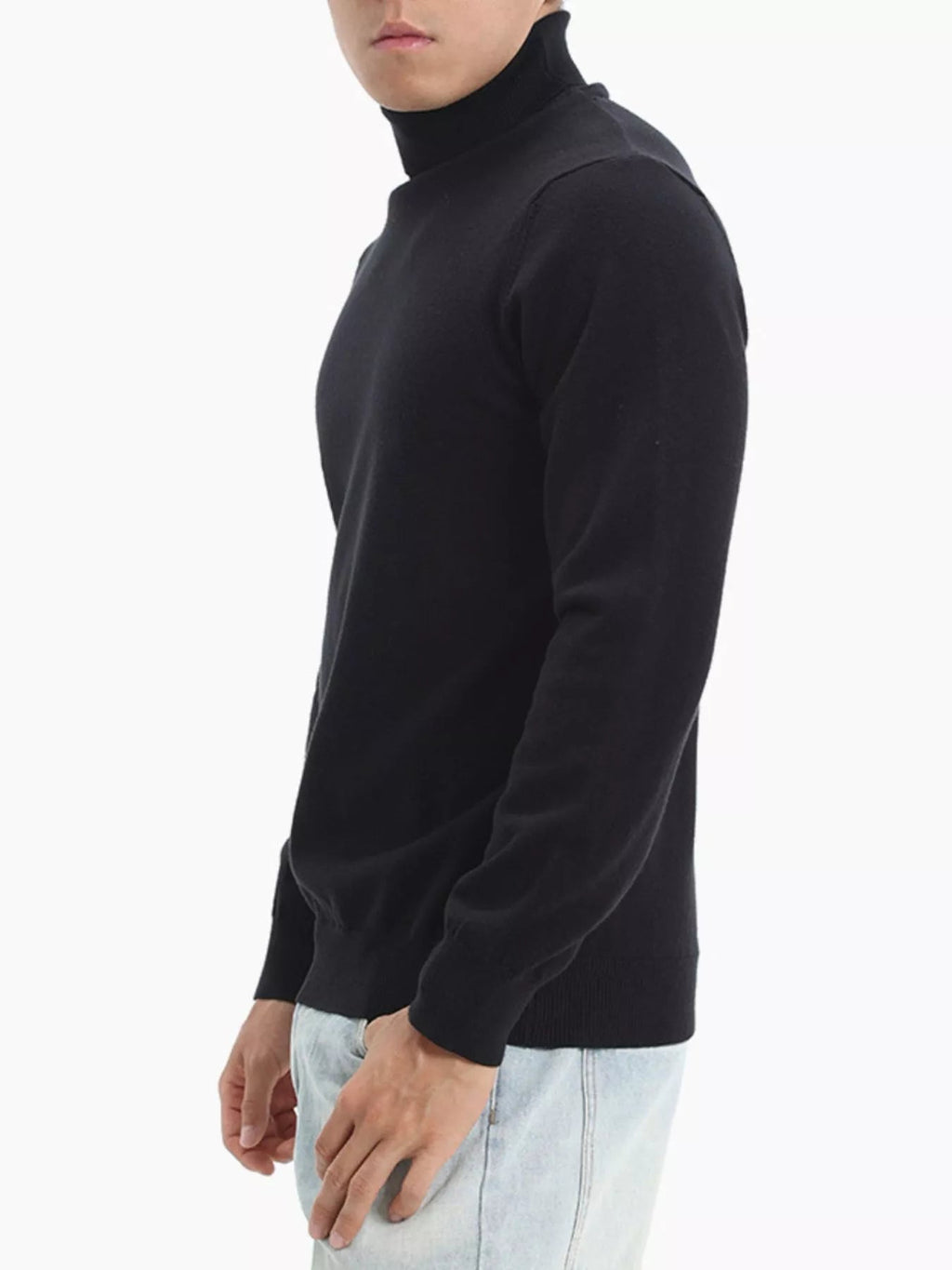Jersey de cuello alto slim fit talla grande para hombre - Artículos HE