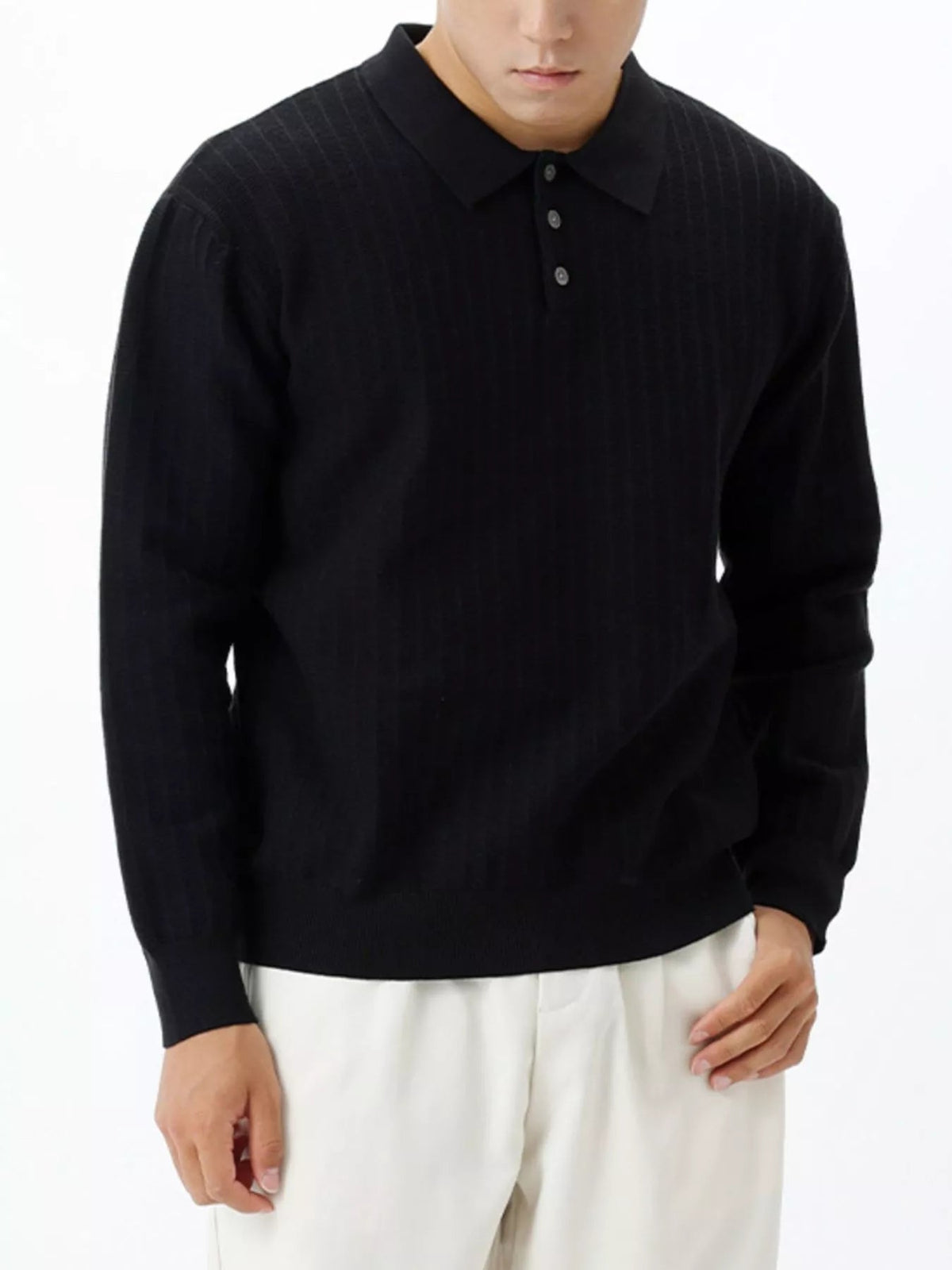 Jersey de punto acanalado con detalle de botones talla grande para hombre - Artículos HE