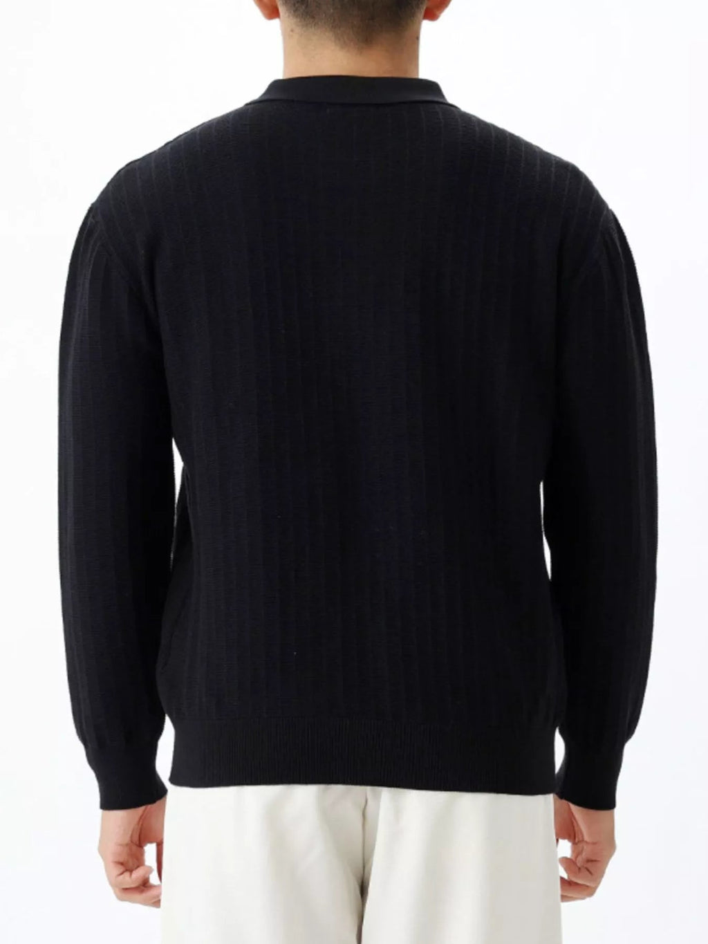 Jersey de punto acanalado con detalle de botones talla grande para hombre - Artículos HE