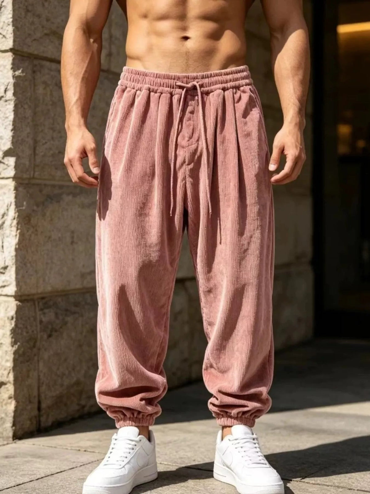 Joggers de pana holgados talla grande para hombre - Artículos HE