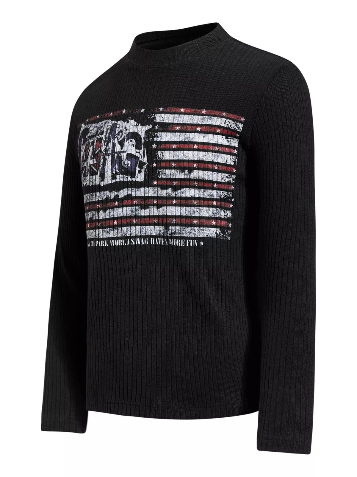 Men's American Flag Ribbed Long Sleeve T-Shirt - Artículos HE