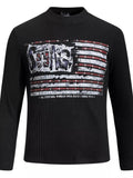 Men's American Flag Ribbed Long Sleeve T-Shirt - Artículos HE