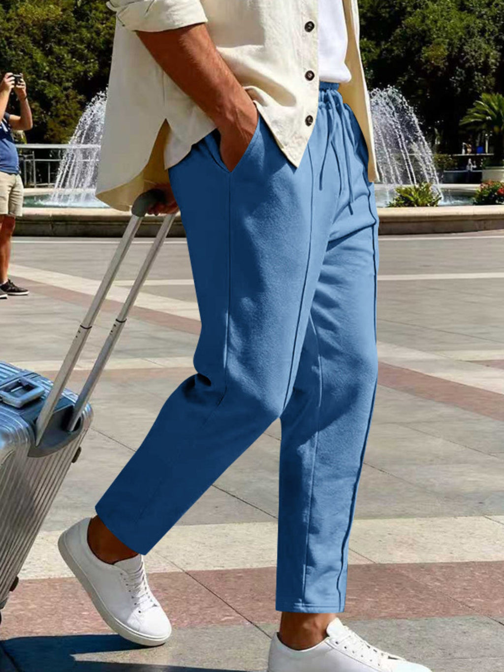 Men's Full Size Drawstring Straight Leg Pants Plus Size - Artículos HE