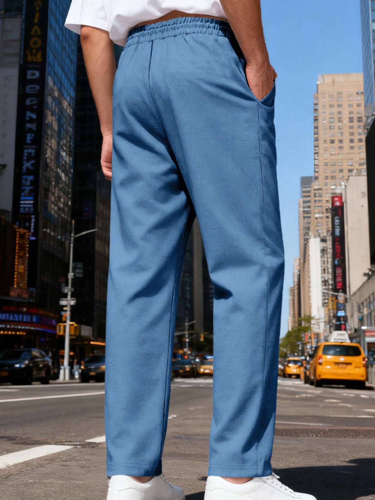 Men's Full Size Drawstring Straight Leg Pants Plus Size - Artículos HE