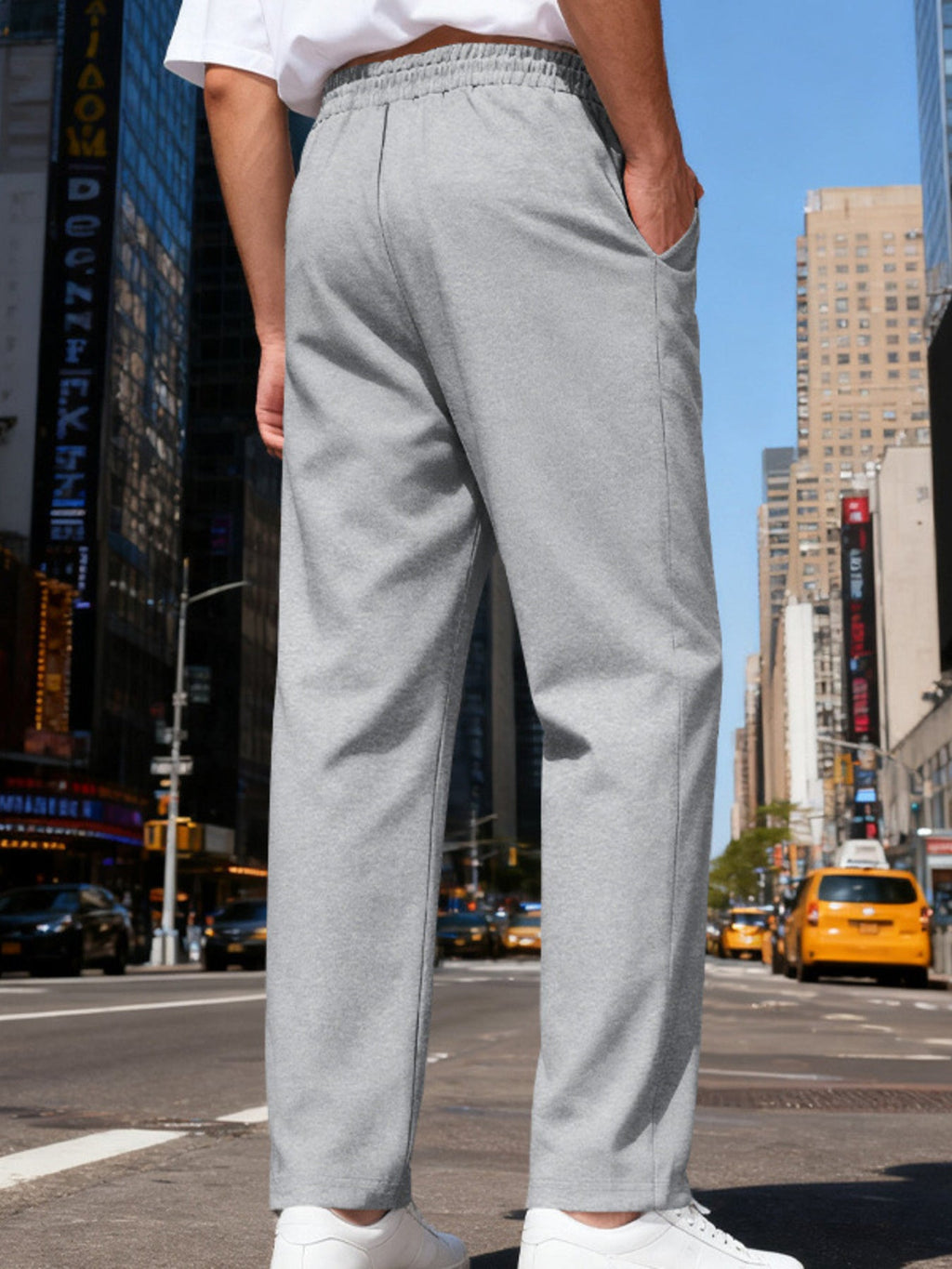 Men's Full Size Drawstring Straight Leg Pants Plus Size - Artículos HE