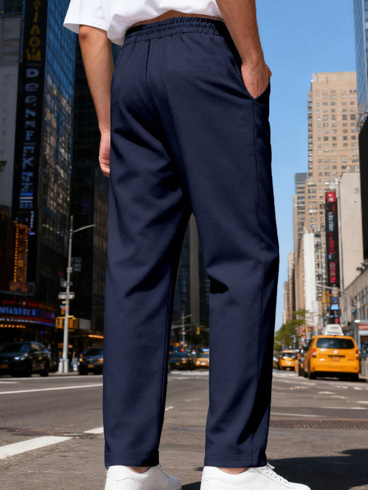 Men's Full Size Drawstring Straight Leg Pants Plus Size - Artículos HE