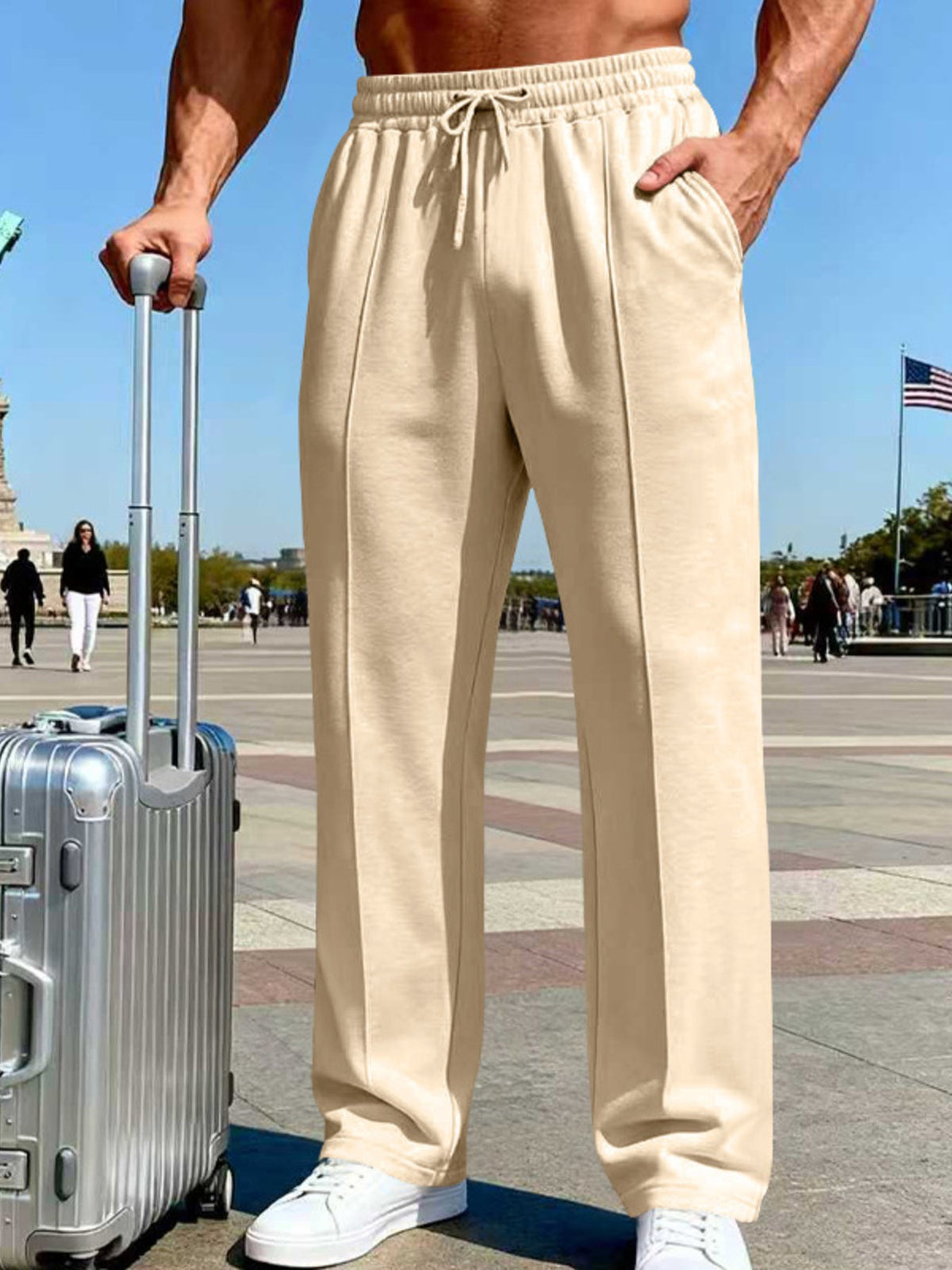 Men's Full Size Drawstring Wide Leg Pants Plus Size - Artículos HE
