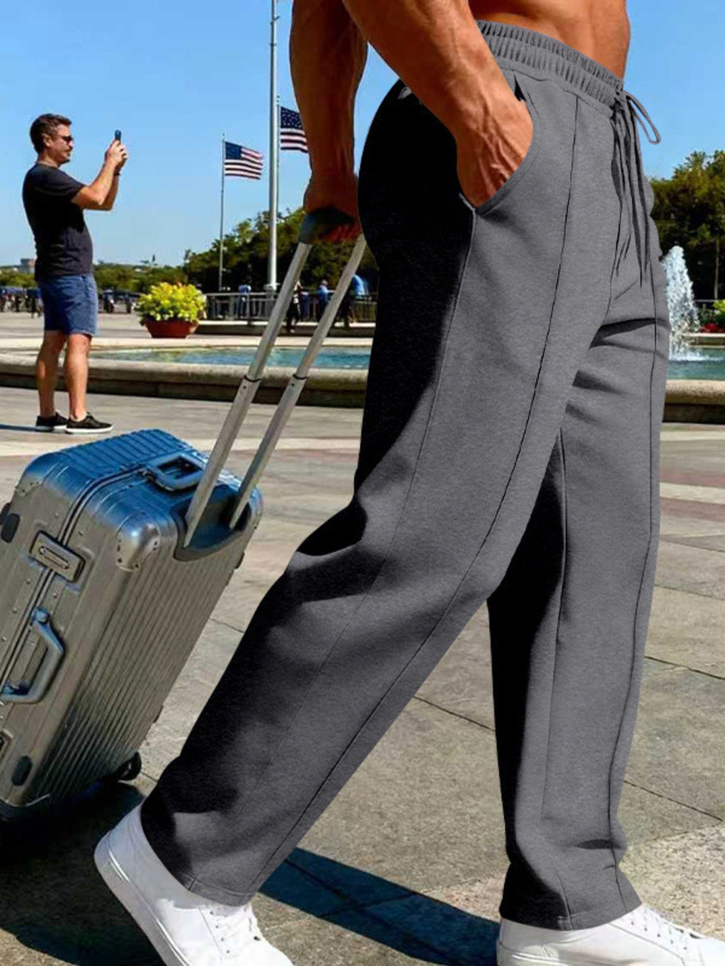 Men's Full Size Drawstring Wide Leg Pants Plus Size - Artículos HE