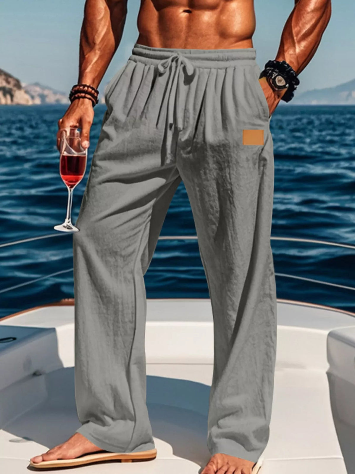 Men's Full Size Drawstring Wide Leg Pants Plus Size - Artículos HE
