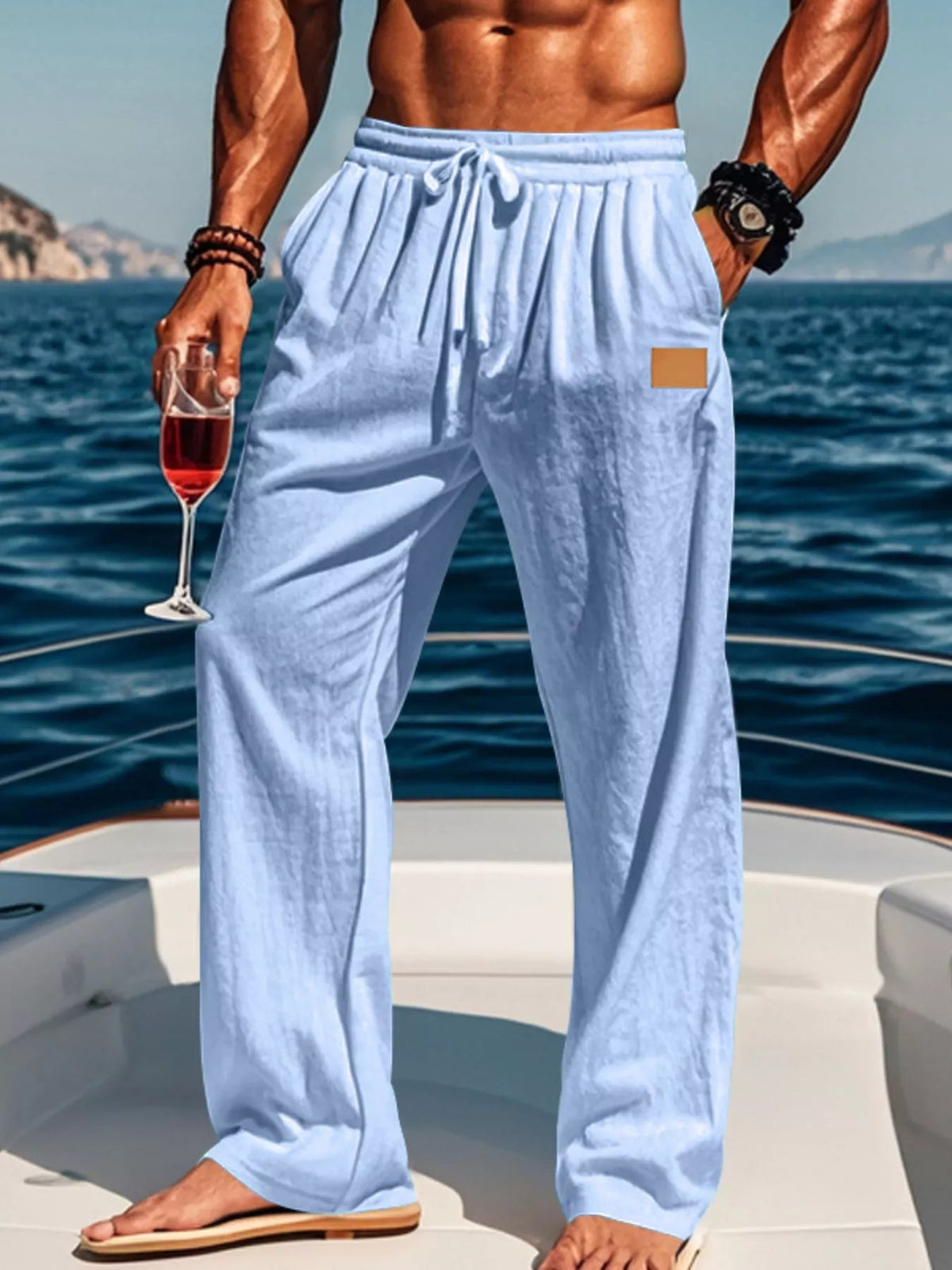 Men's Full Size Drawstring Wide Leg Pants Plus Size - Artículos HE