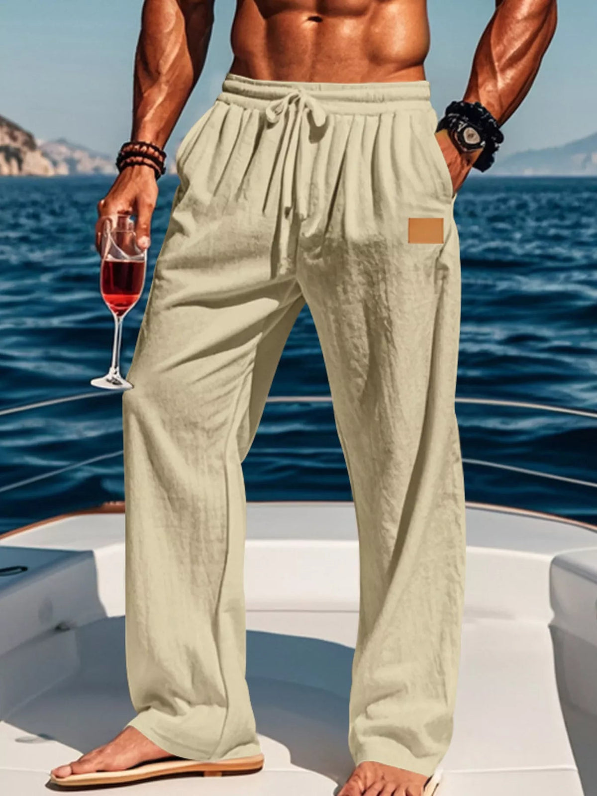 Men's Full Size Drawstring Wide Leg Pants Plus Size - Artículos HE