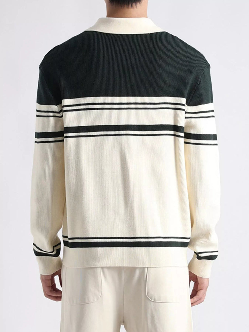 Men's Plus Size Contrast Striped Button-Down Cardigan - Artículos HE
