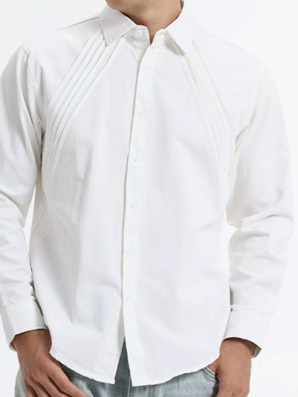 Men's Plus Size Long Sleeve Button-Down Shirt - Artículos HE