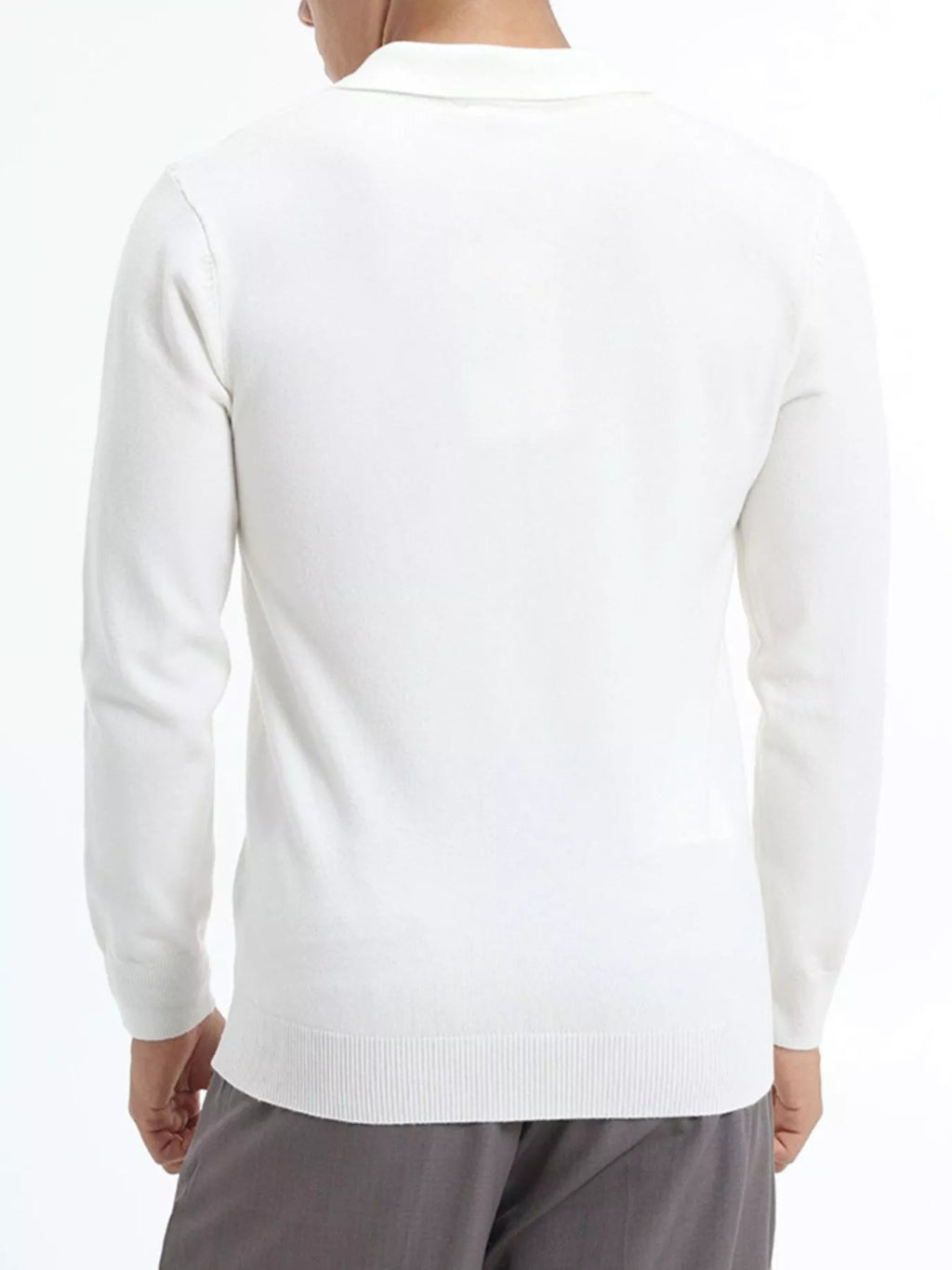 Men's Plus Size Long Sleeve Polo Collar Knit Top - Artículos HE