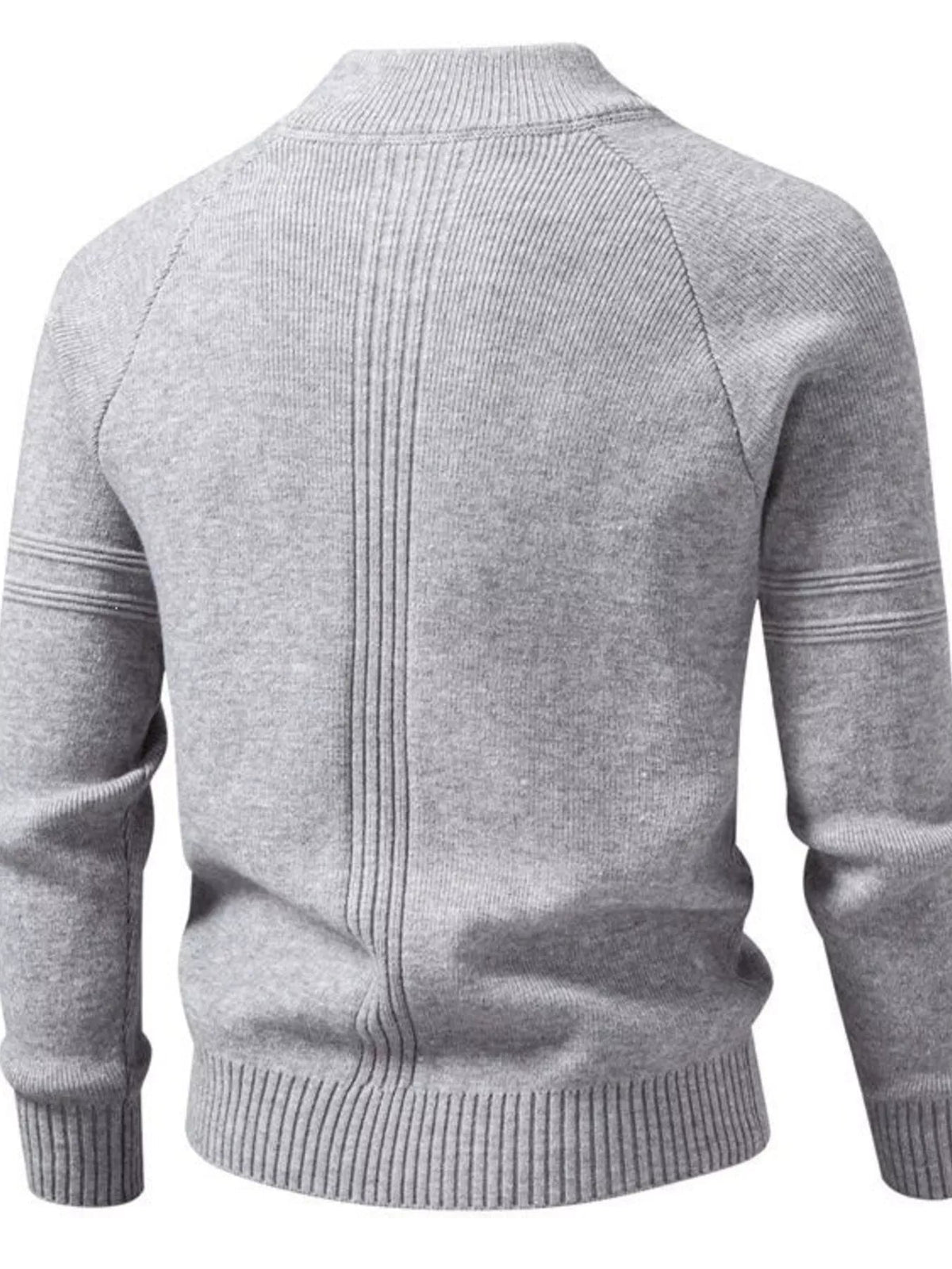Men's Plus Size Quarter-Zip Ribbed Knit Sweater - Artículos HE