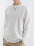 Men's Plus Size Ribbed Knit Crew Neck Sweater - Artículos HE