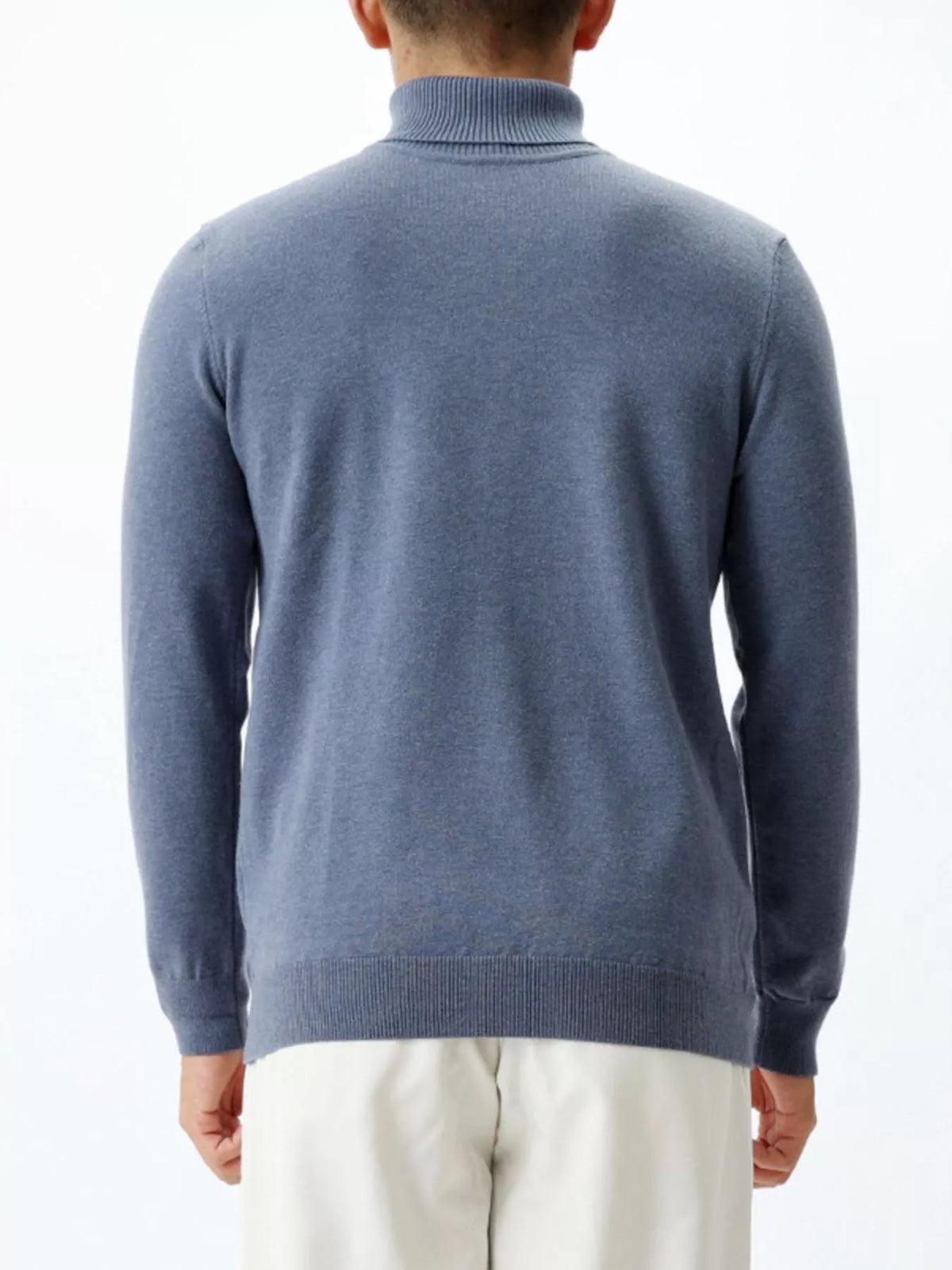 Men's Plus Size Slim-Fit Ribbed Turtleneck Sweater - Artículos HE