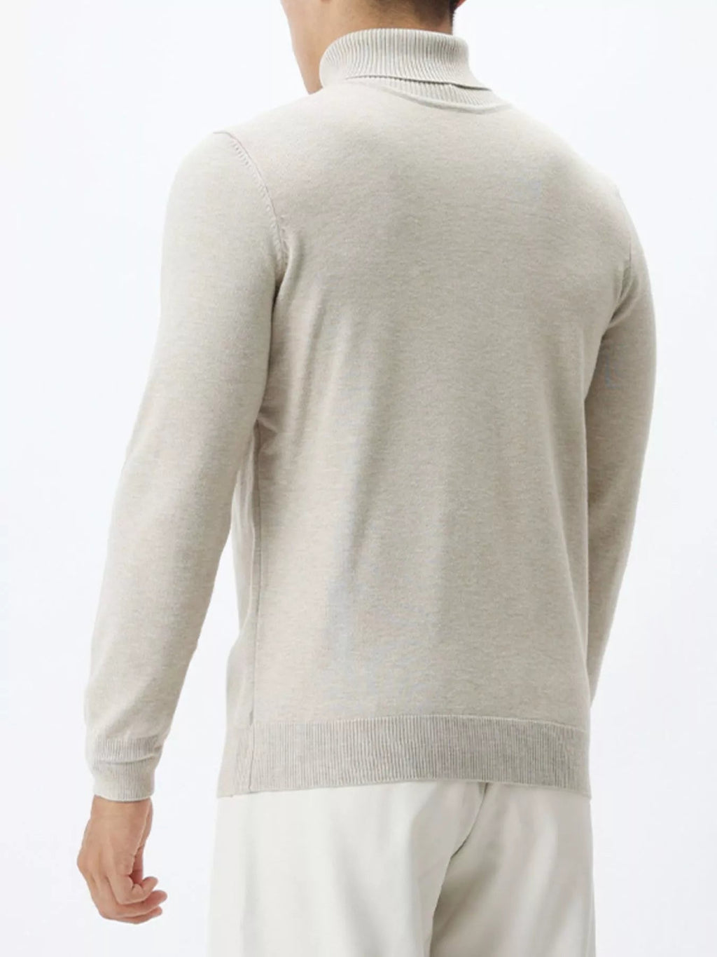 Men's Plus Size Slim-Fit Ribbed Turtleneck Sweater - Artículos HE
