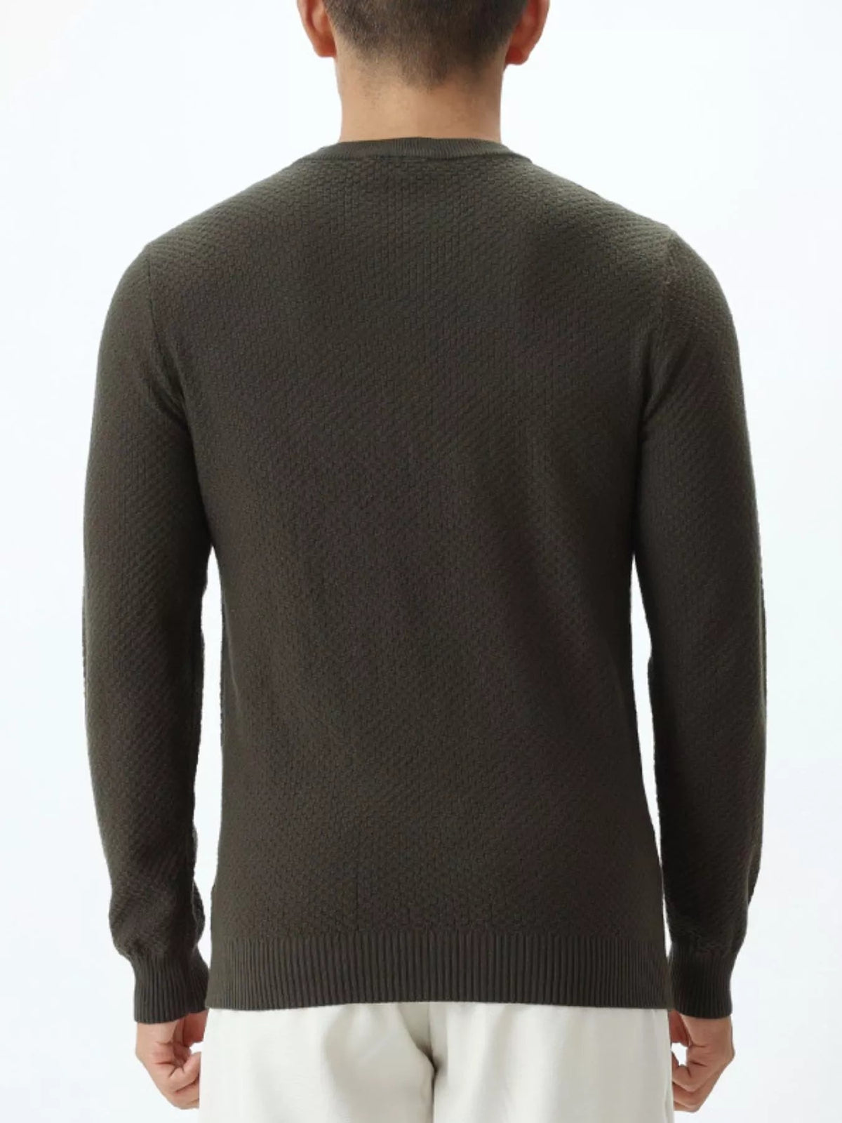 Men's Plus Size Textured Crew Neck Sweater - Artículos HE