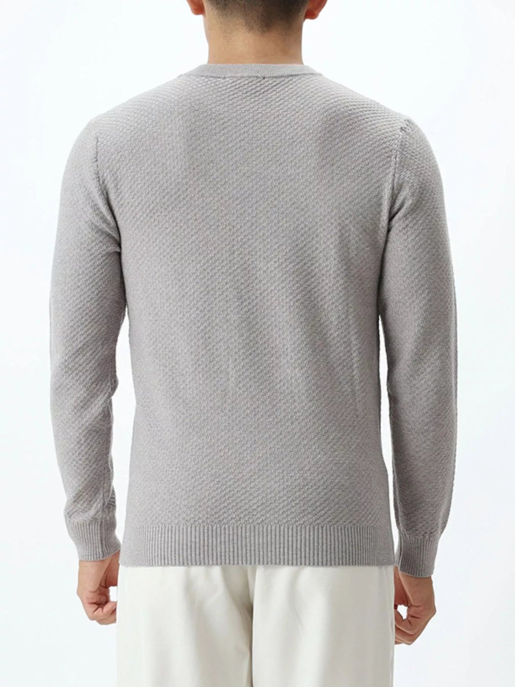 Men's Plus Size Textured Crew Neck Sweater - Artículos HE