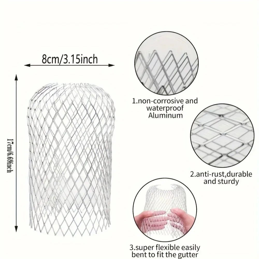 Metal Filter Mesh Gutter Leaf Debris Mud Trap Guards Drain Pipe Cover Downpipe Guttering System Waterproof - Artículos HE