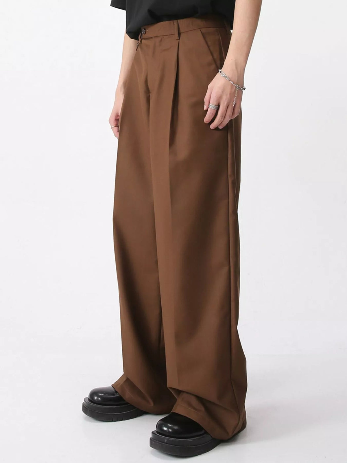 Pantalón de pernera ancha de cintura alta para hombre - Artículos HE