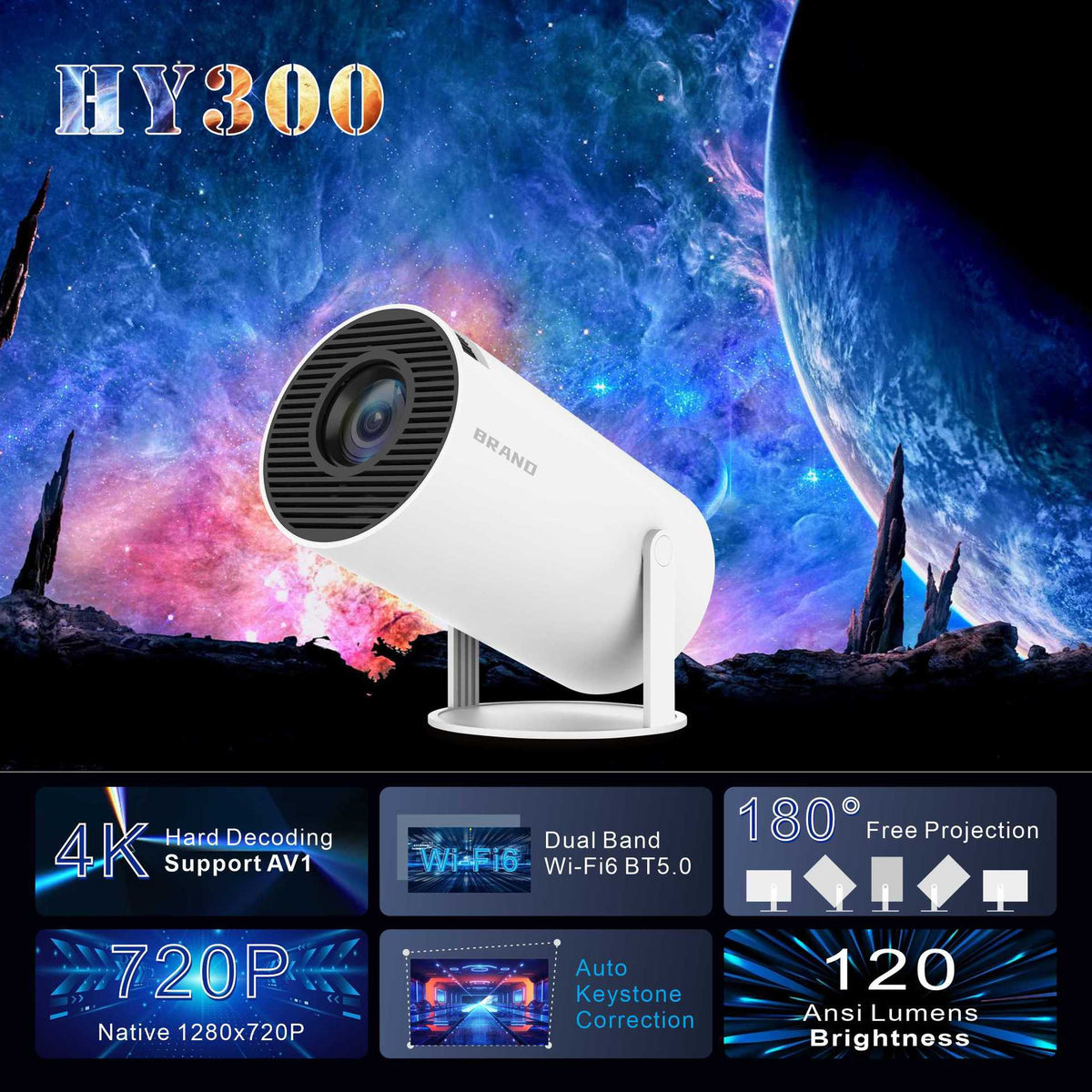 Proyector Portátil HY300Pro+ - Artículos HE