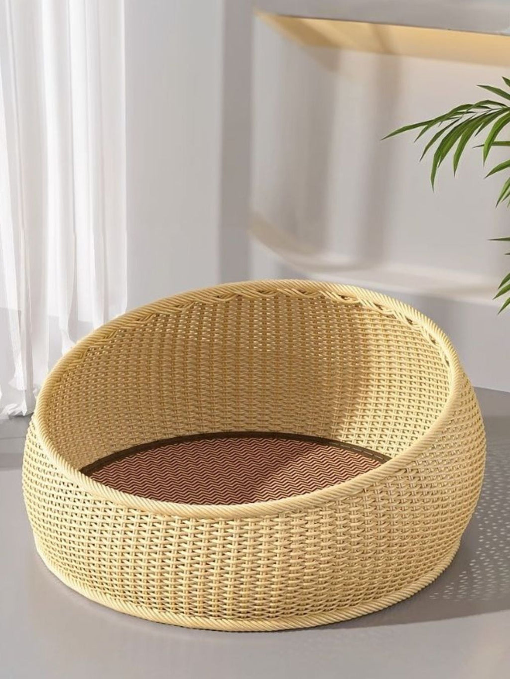 Round Woven Rattan Pet Nest - Artículos HE