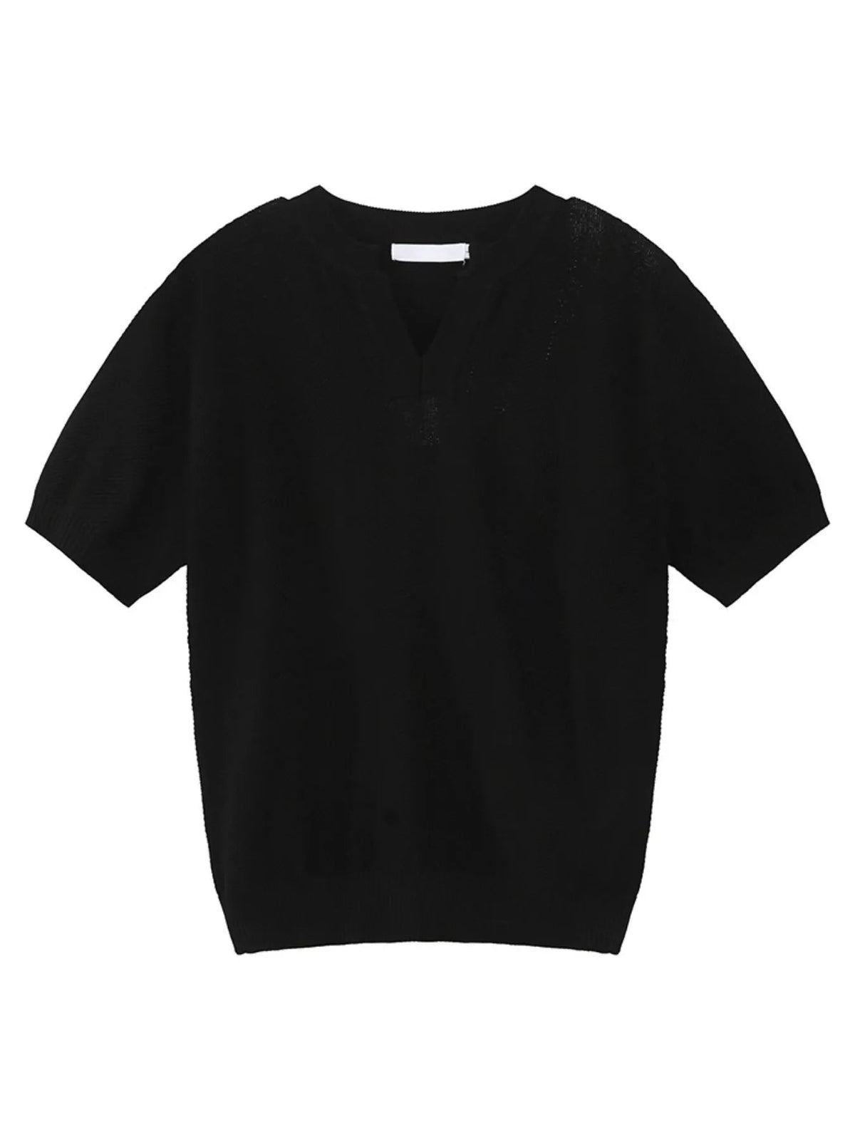 Top de punto de manga corta con escote en pico para hombre - Artículos HE