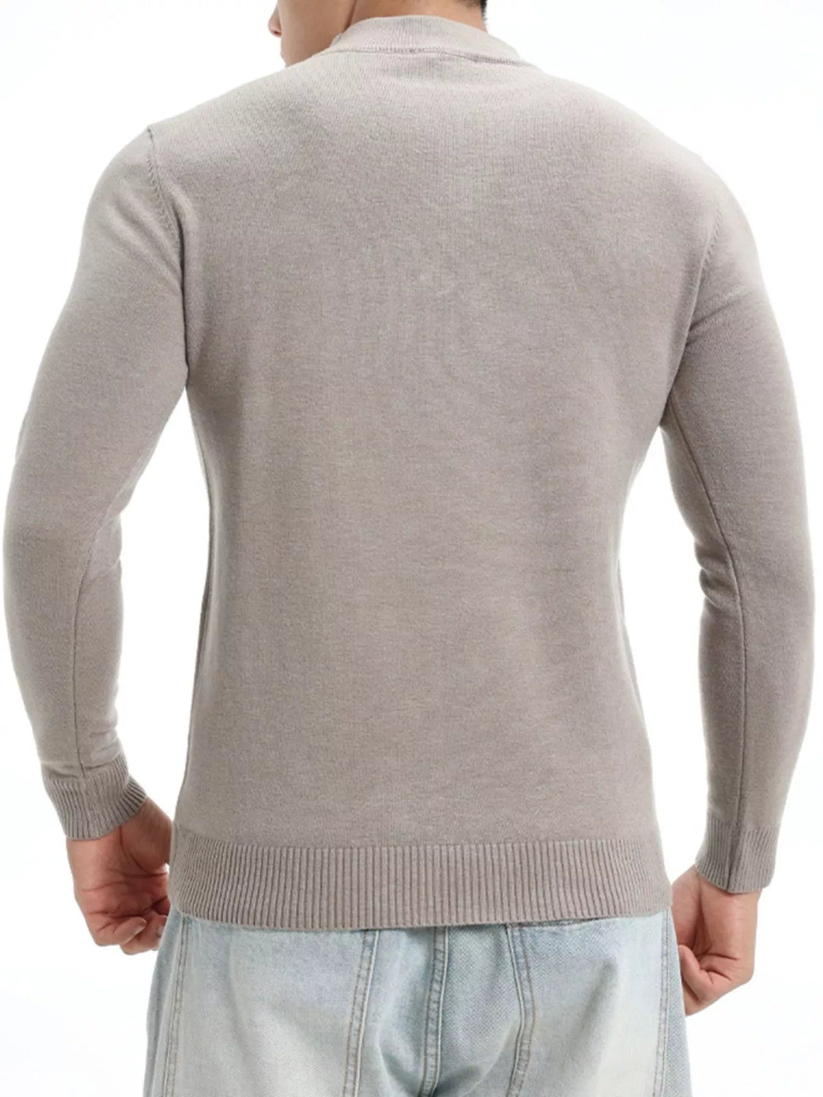 Top de punto slim fit con cuello cisne talla grande para hombre - Artículos HE