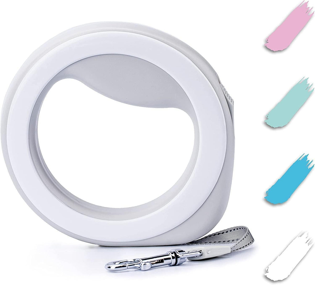 White Hands Free Retractable Dog Leash for Small Medium and Large Dogs 9.5 Ft - Artículos HE